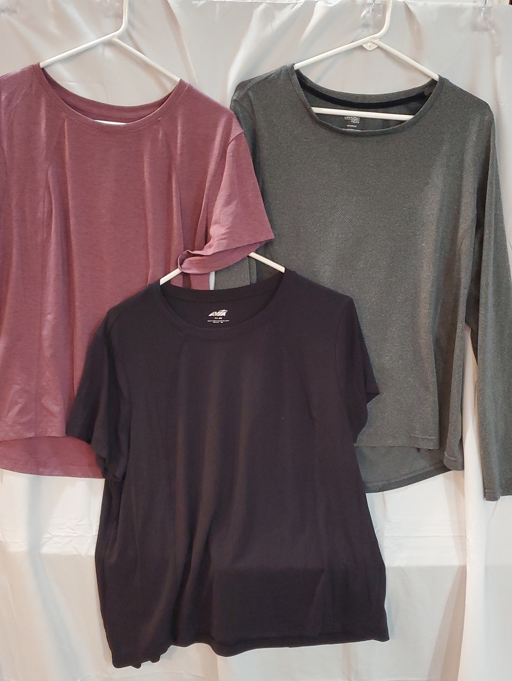 Women's Work Out Tops Size XXL Gray Black 2X Thumbholes